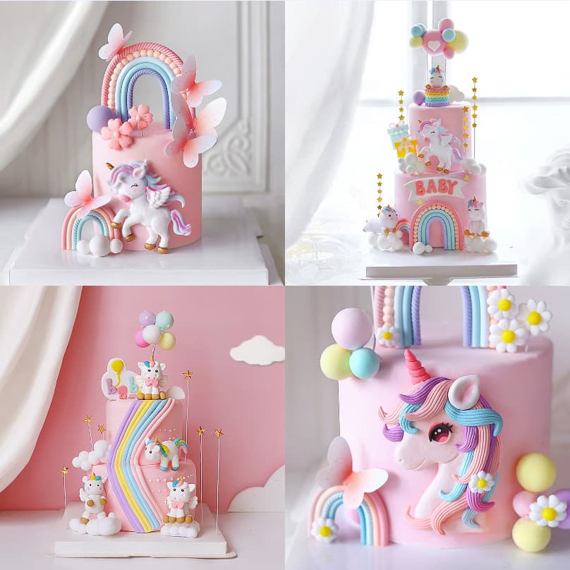 Os Novos toppers De Bolo Da Série Unicórnio São Apenas Decorações De Bancada Com Tema De Festa De Aniversário
