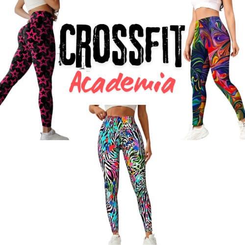 PROMOÇÃO!! 03 Calça Legging Fitness Academia Cós Alto Estampado