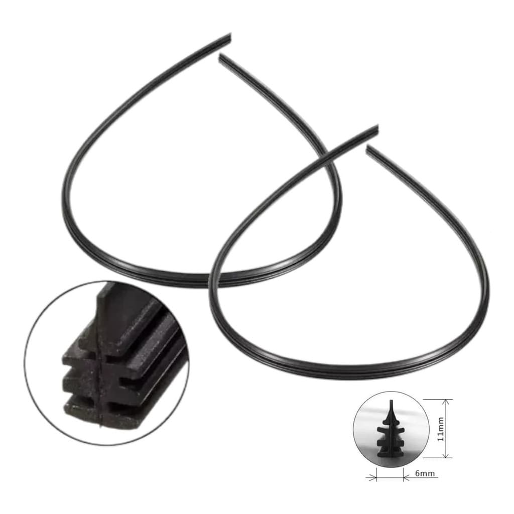 Kit 3 Unidades Refil Limpador Para-brisa Automotivo Borracha