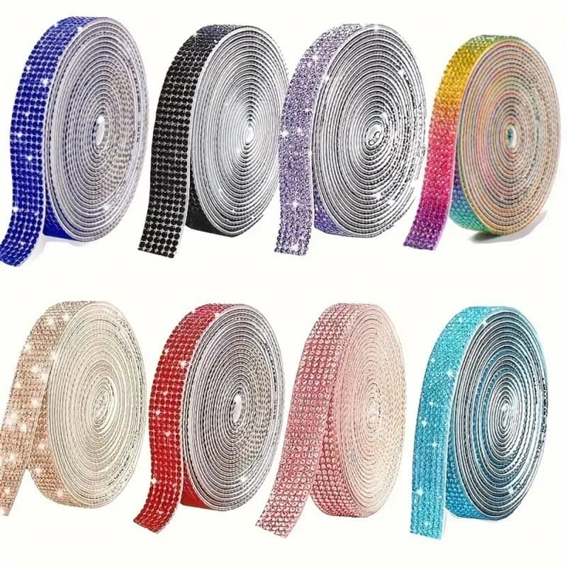 1 Jarda De Cristal Diamante Adesivo Strass Tira Folha Fita Autoadesiva DIY Artes Artesanais Artesanato Decoração Do Tele