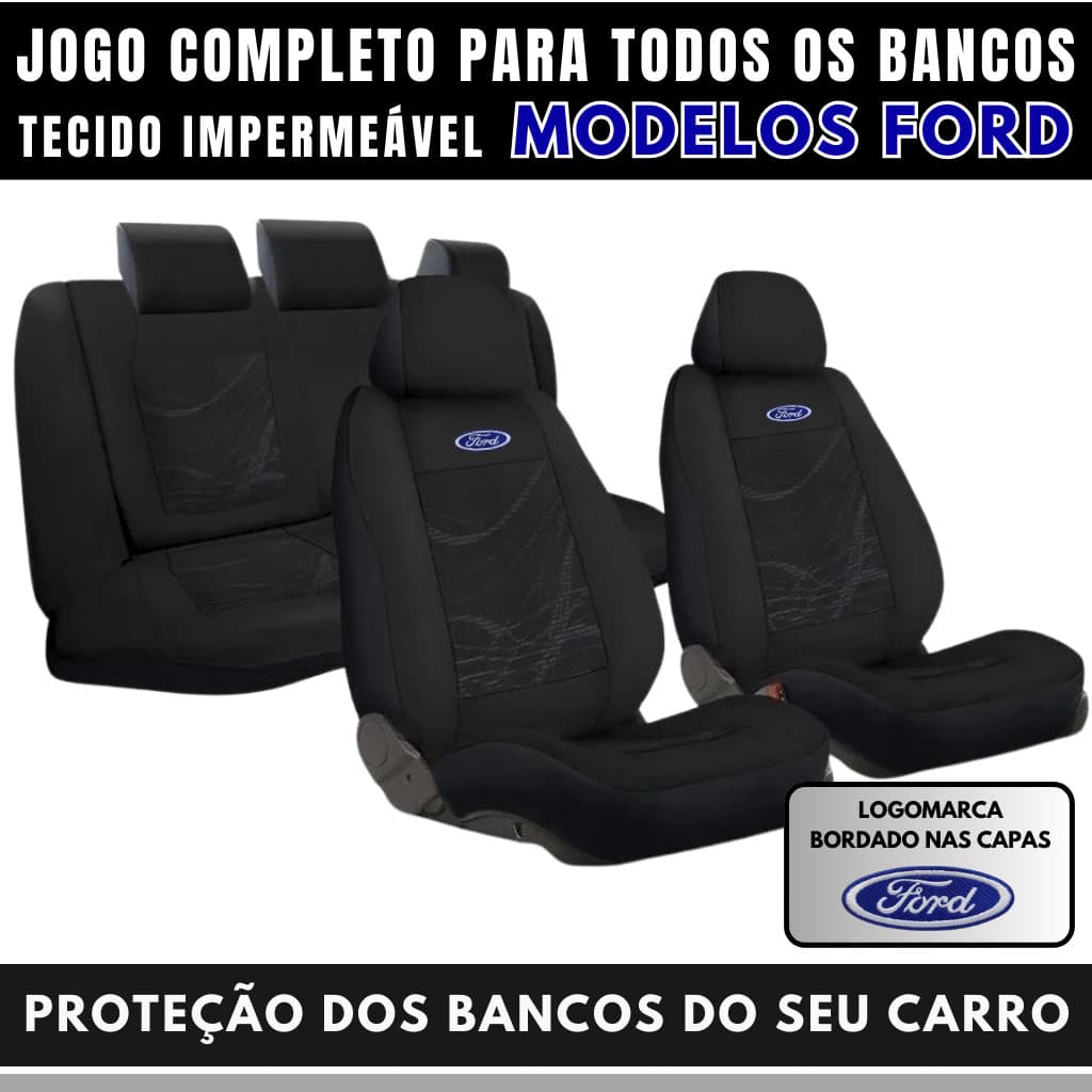 Capa Para Banco Automotivo Carro Ford Tecido Grosso Impermeável Acolchoado Todos Veículos Ford