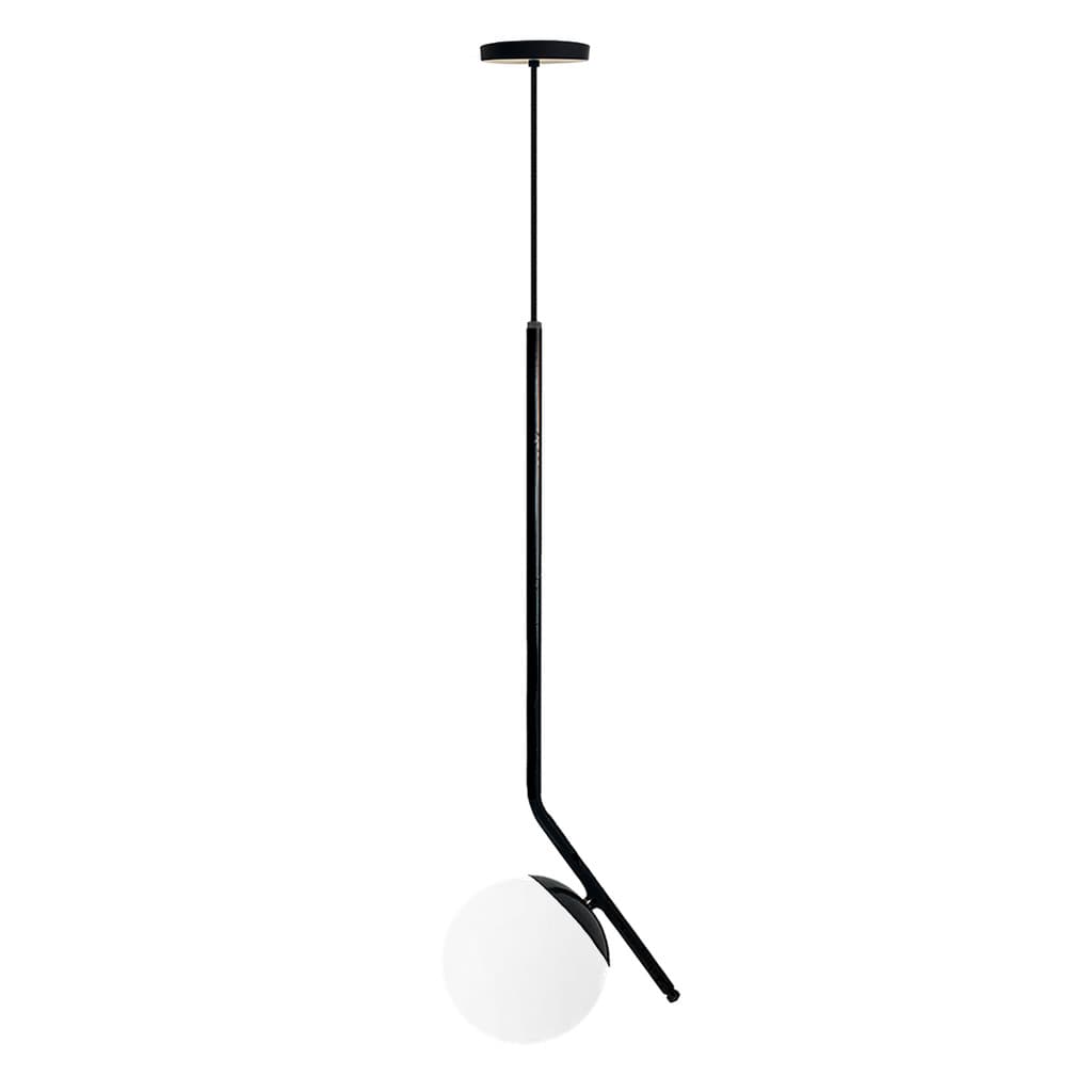 LUSTRE PENDENTE GLOBO 15 JABUTICABA OSLO PRETO FOSCO BF FL