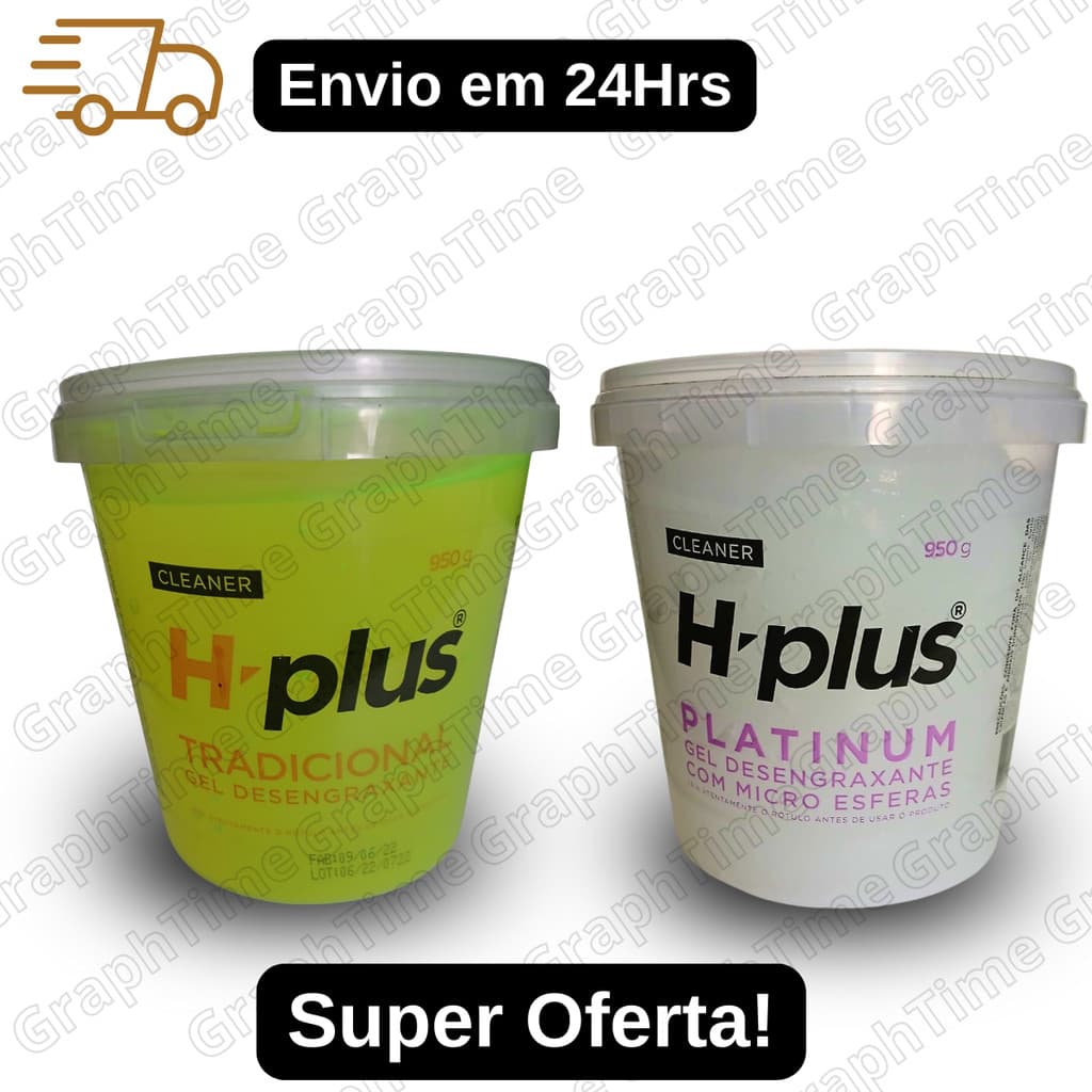 Pasta Gel Desengraxante Sabão Limpeza Automotiva de Mãos Graxa Pesada H-Plus Platinum c/ Microesfera 950ml