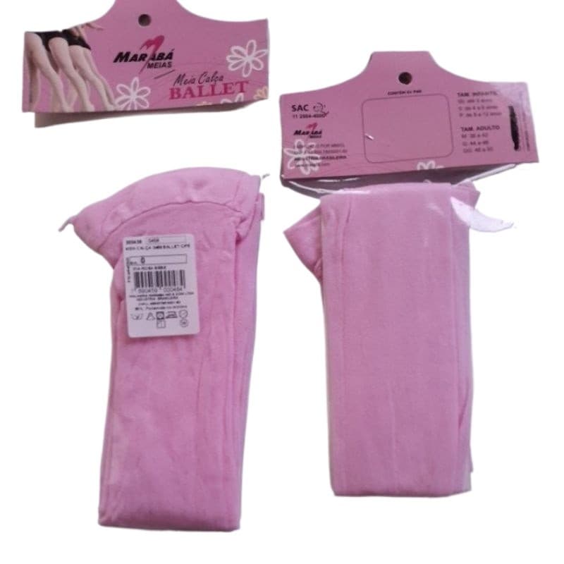 MEIA CALÇA BALLET C/ PÉ, FIO 40, COR  ROSA (MARCA  MARABÁ)