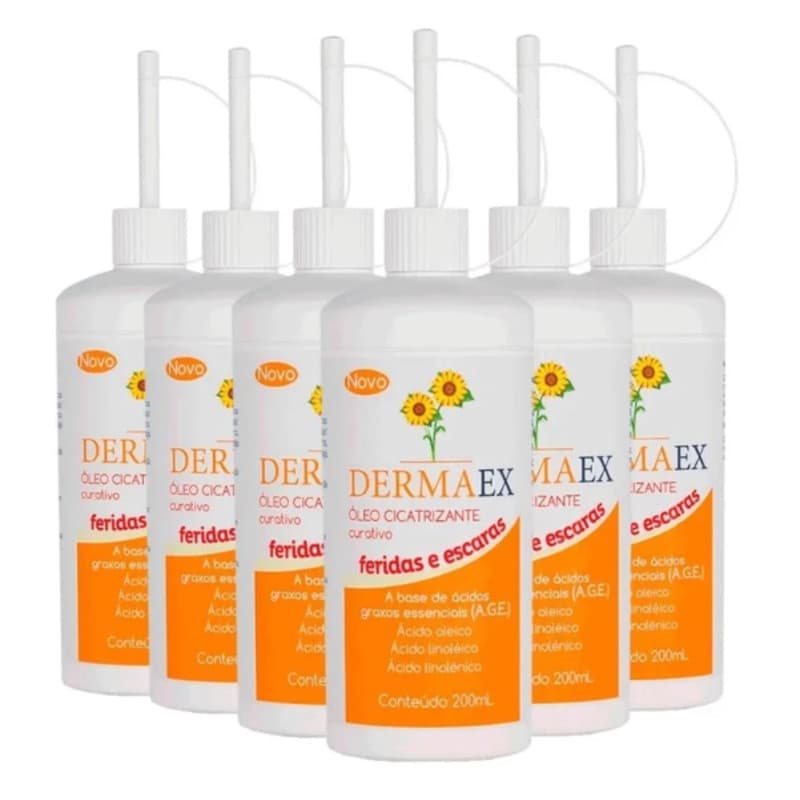 Kit 6x Dermaex Age 200ml Oleo De Girassol Feridas e Escaras