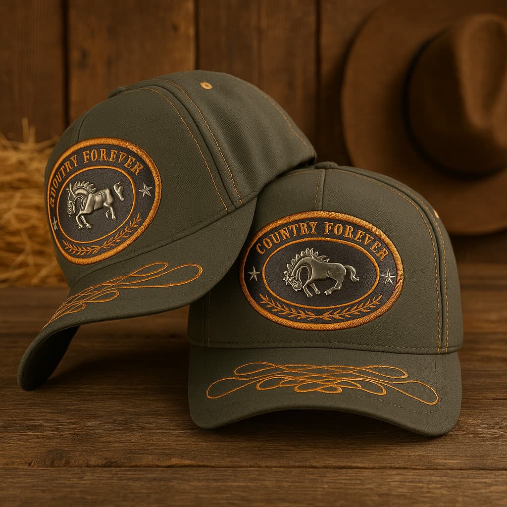 Boné Country Masculino Bordado Cavalo Ajustável Vaquejada