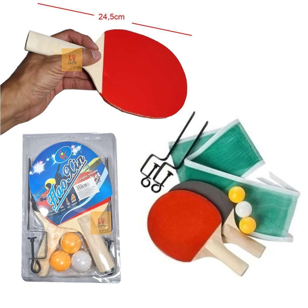 Kit Ping Pong C/ 2 Raquete 3 Bolinhas 1 Rede