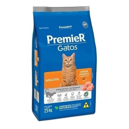 Frango para gatos adultos Premier Food 7,5 kg.