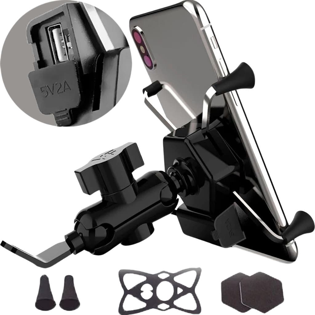 Suporte de Celular Com Carregador Universal Usb para Motocicleta
