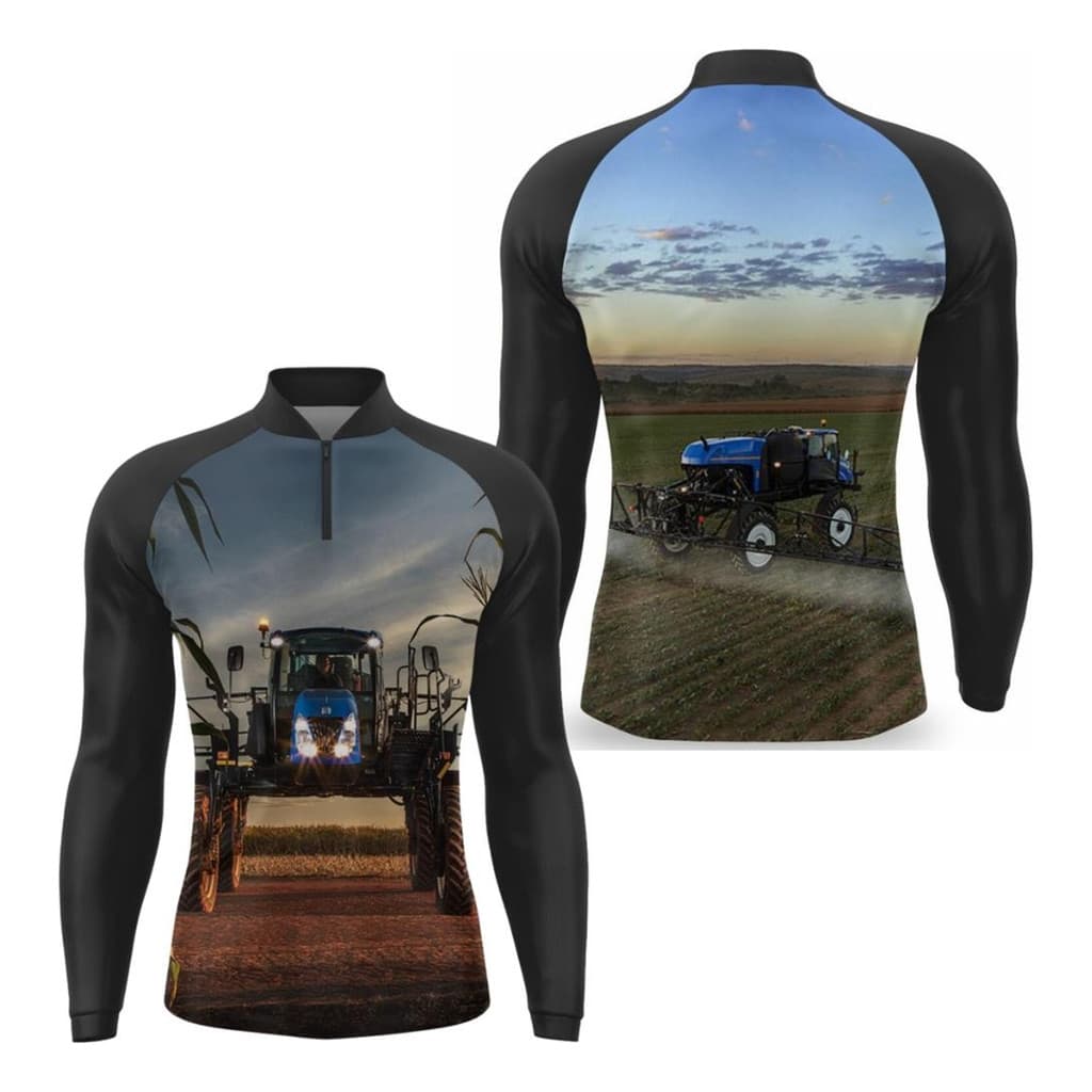 Camisa Masculina Manga Longa Agropecuaria Galera Do Agro Proteção Uv50
