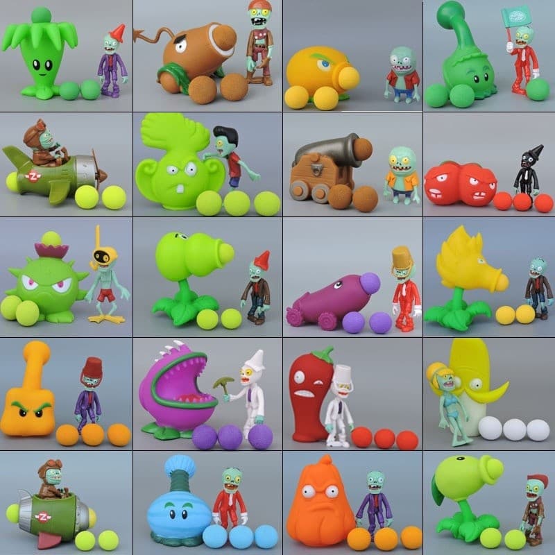 48 estilos novo jogo popular PVZ plantas vs zumbis Peashooter PVC figura de ação modelo brinquedos presente de aniversár