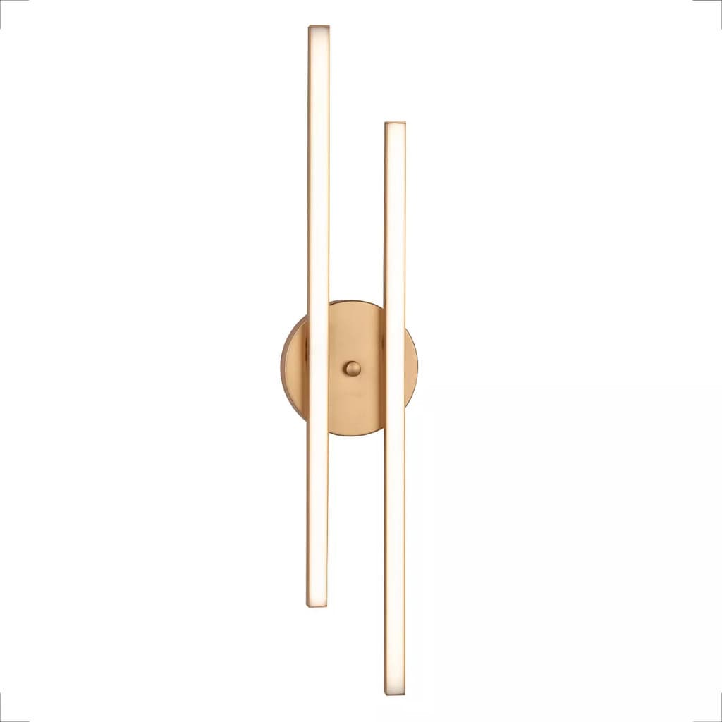 Arandela Linear De Parede Led Luz Direta Alumínio Moderna Dourado