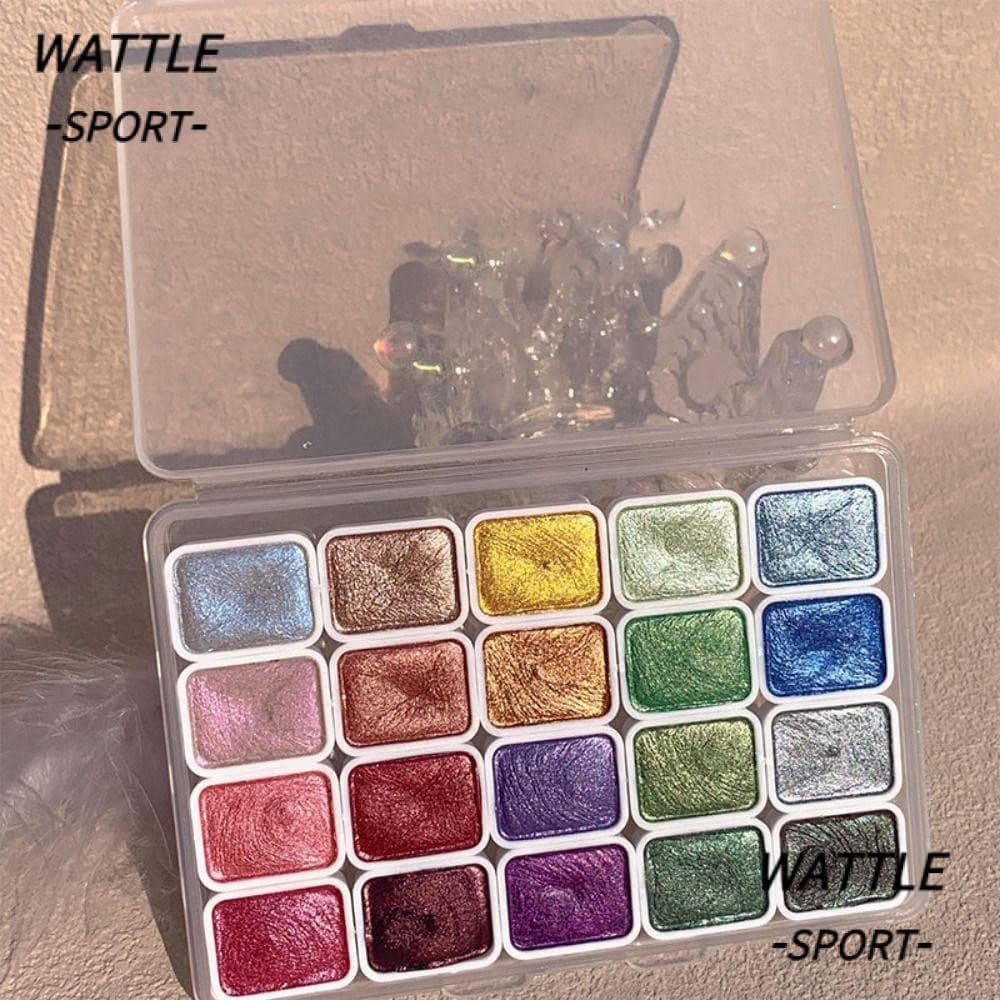WATTLE Tintas Aquarela Com Glitter Perolado , Leveza 20/24/60 Cores Conjunto De Pigmentos De Pintura Em