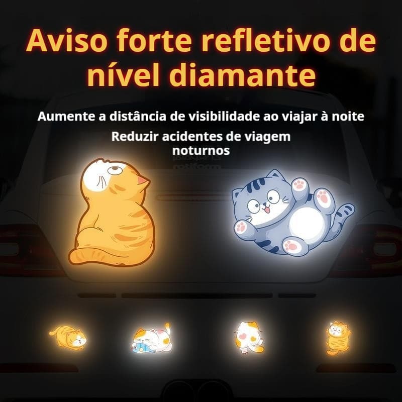Adesivo Refletivo UV Noturno - Decoração Segura p/ Mochilas, Bikes e Capacetes, Impermeável e Antimanchas