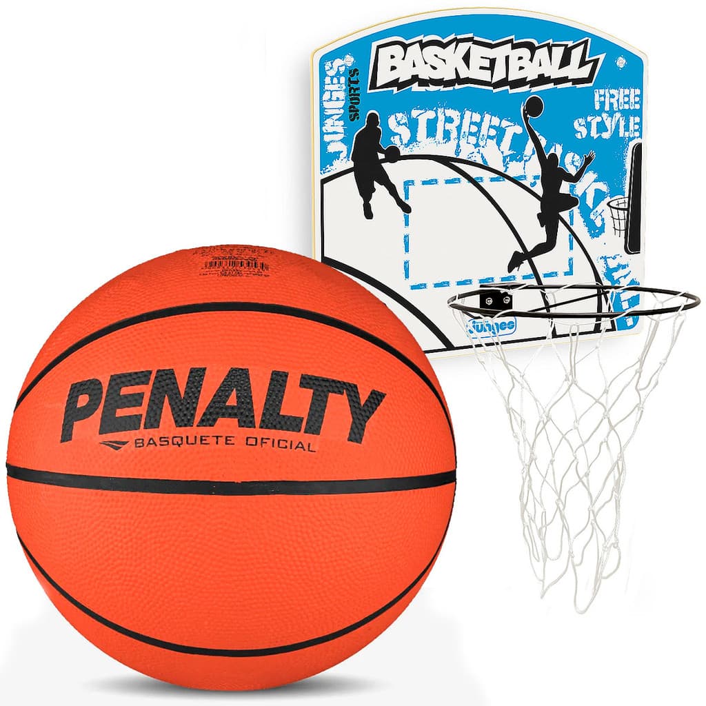 Tabela Cesta De Basquete De Parede Porta Quarto Rede + Bola Basquete Penalty Playoff Ix
