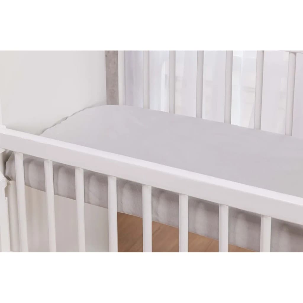 Lençol de Elastico para mini Berço Cinza 100% Algodão
