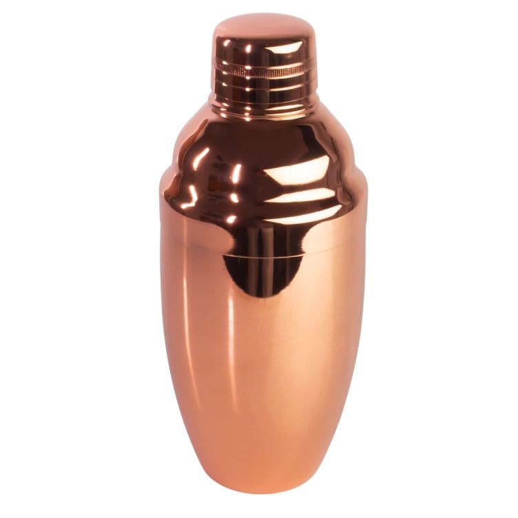 Coqueteleira Cobbler Clássica Cobreada Inox 500ml - Bartender Store