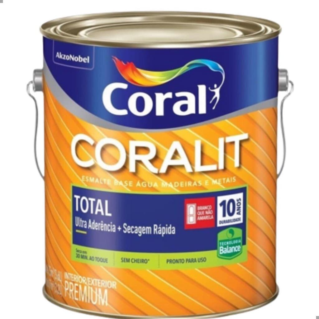 Esmalte Base Agua Branco Brilhante Coralit 3,6l