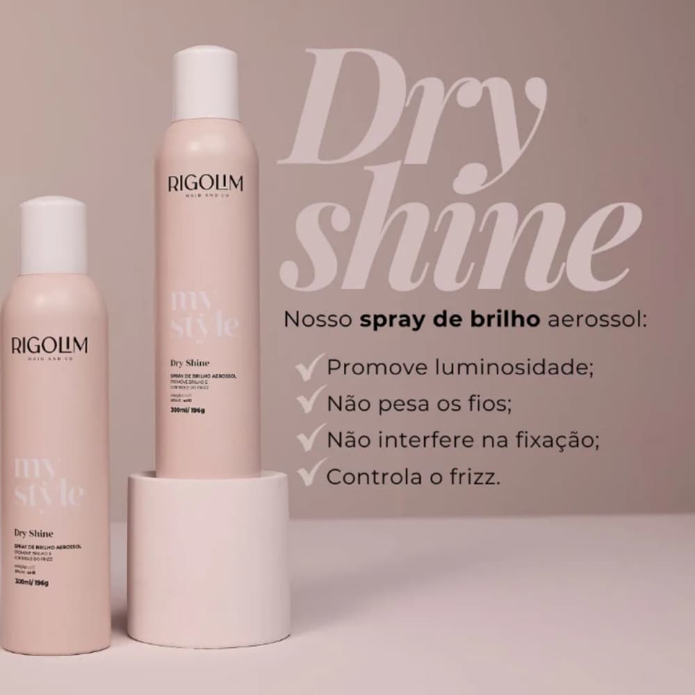 Iluminador Capilar Dry Shine Rigolim Spray de Brilho 300ml