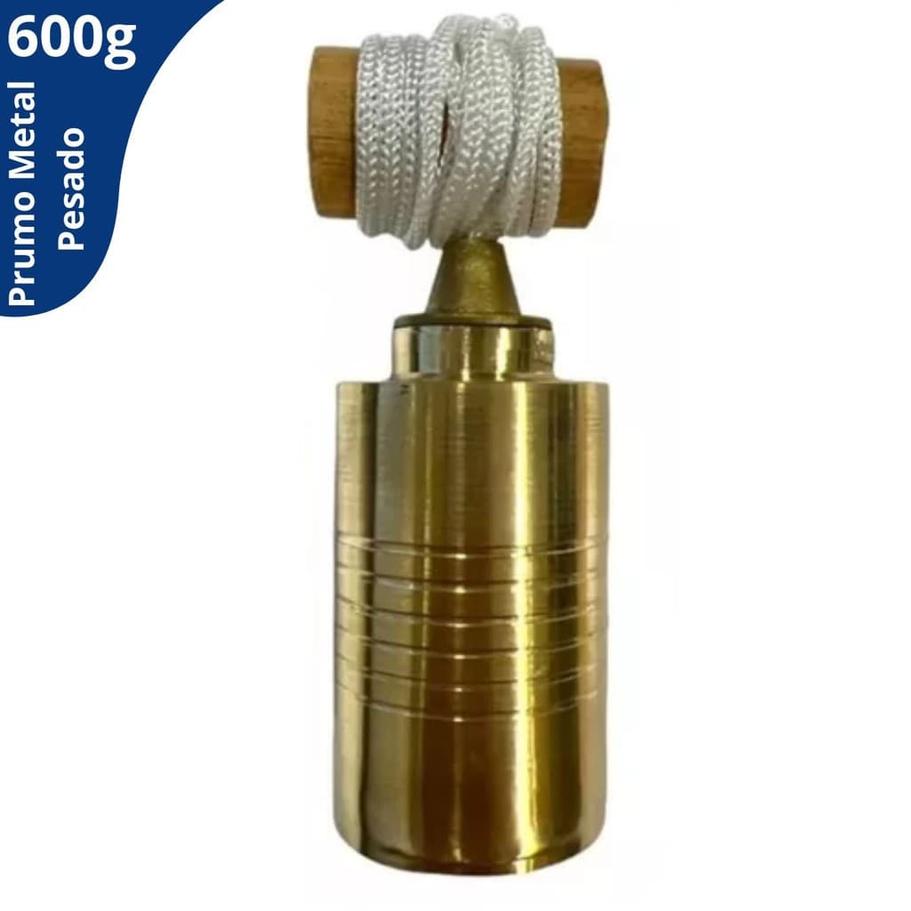 Prumo Metal Amarelo Pesado 600g Emavah