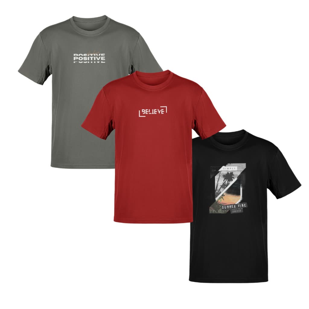 Kit 3 Camisetas Camisas Masculinas P ao GG e G1 ao G6 Plus Size