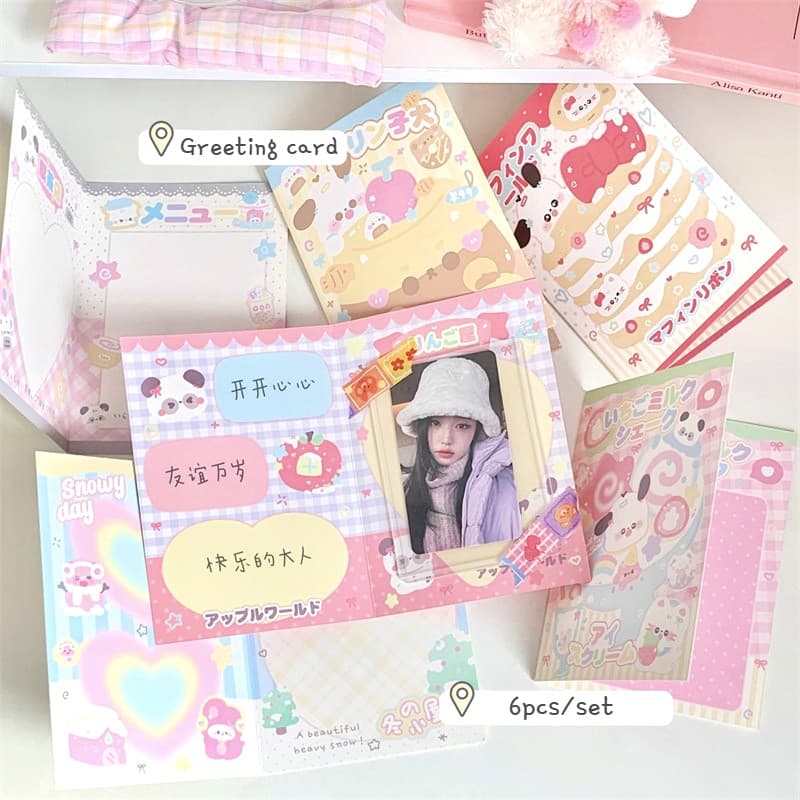 6 Pçs/set Bonito Filhote De Cachorro Cartão DIY Photocard Material De Embalagem Carta Decoração De Presente