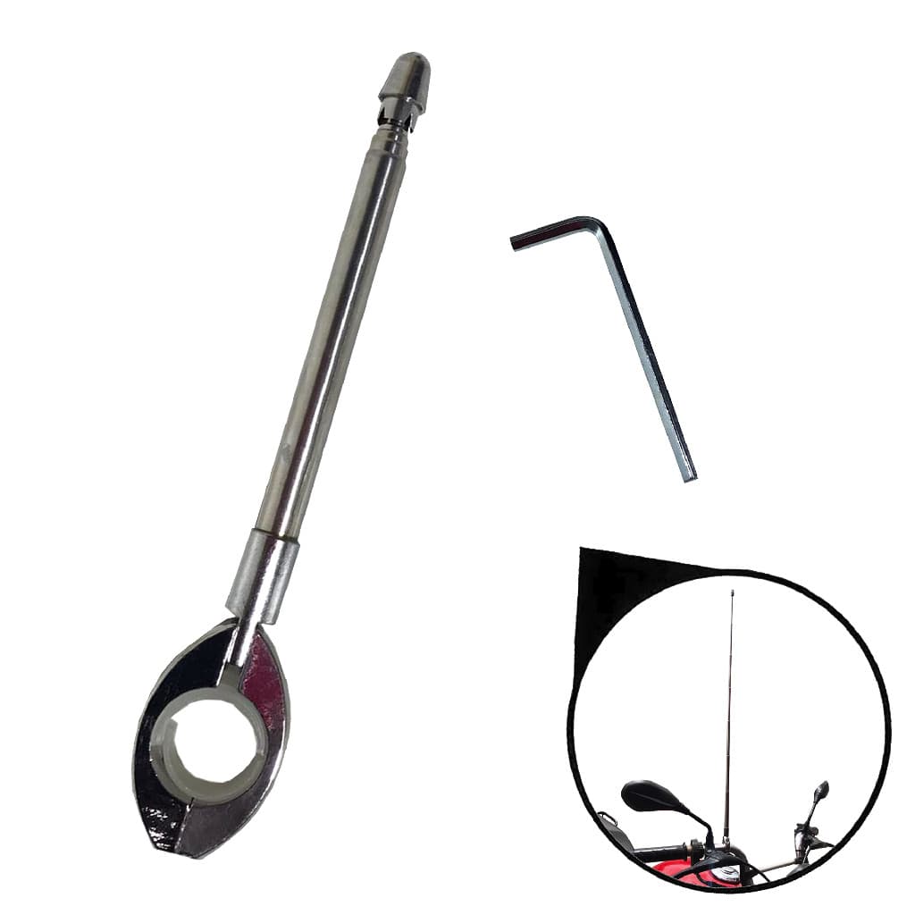 Antena Moto Corta Pipa Inox Cromado 7 Estagio Fixação Guidao