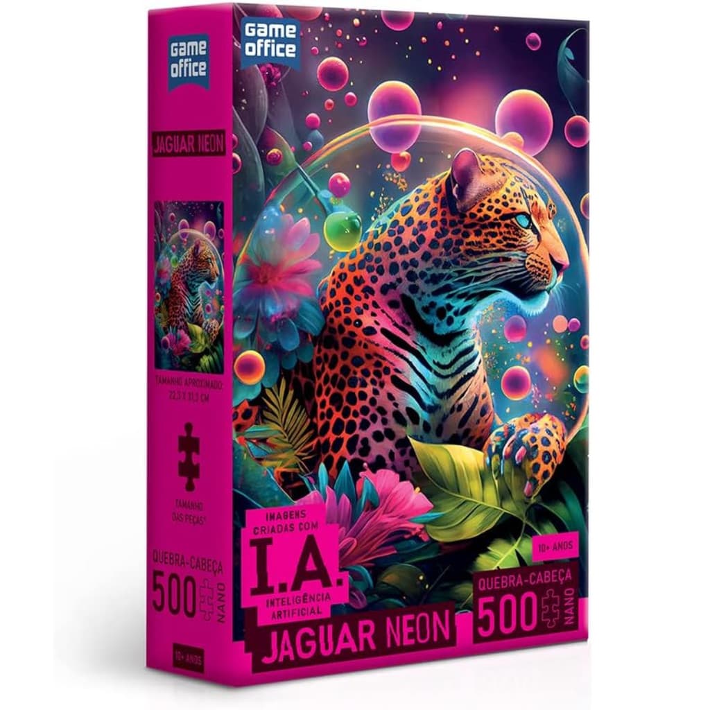 Quebra Cabeça Nano IA Jaguar Neon 500 Peças Toyster Game office