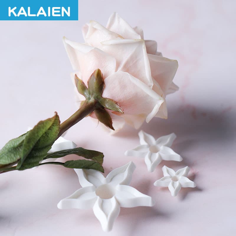 Cortadores de Biscoito KALAIEN com 2 Padrões de Flor e Folha, 4 peças/Conjunto, Cortadores em Forma de Pétalas de Rosa e