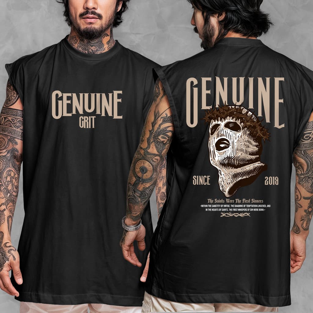 Camiseta Regata Oversized Streetwear Estampada Saint Sinners Em Algodão