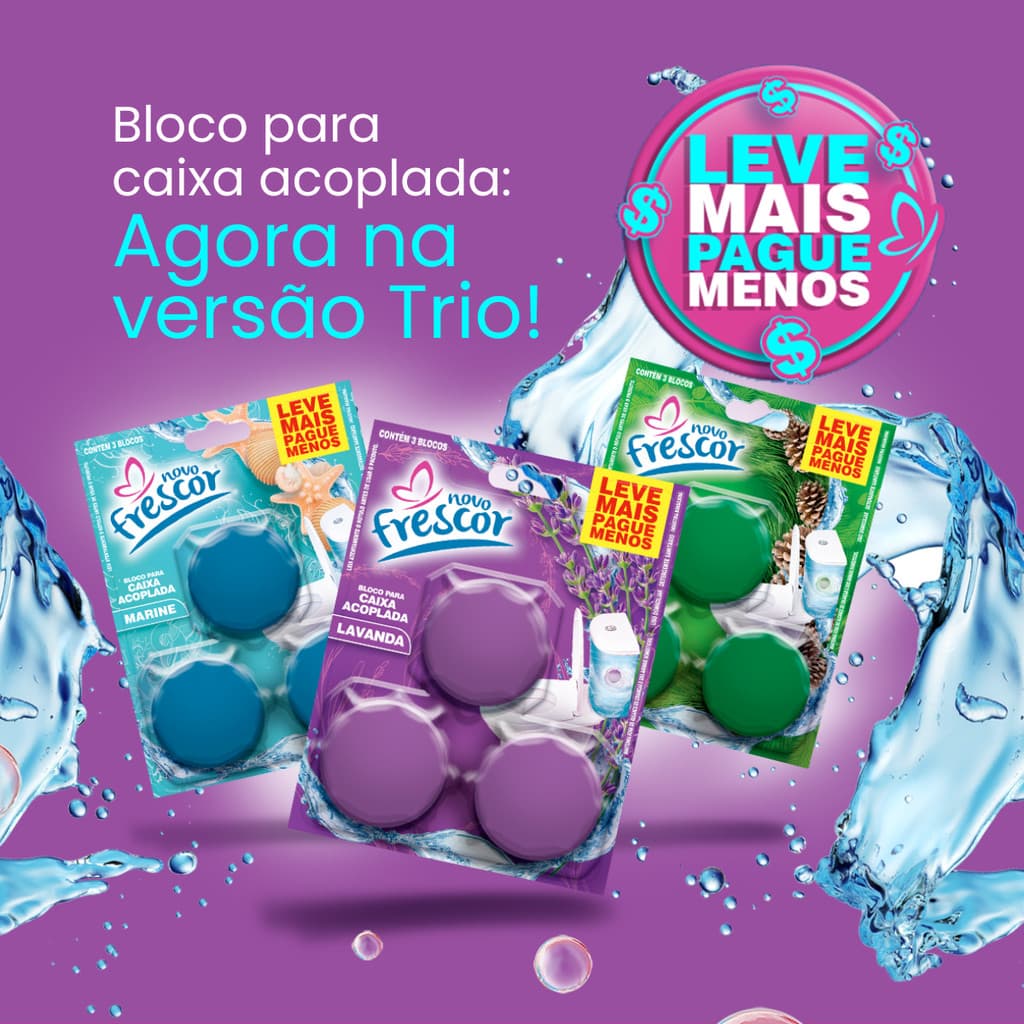 Pedra Pastilha Caixa Acoplada Triplo45G Lavanda Novo Frescor