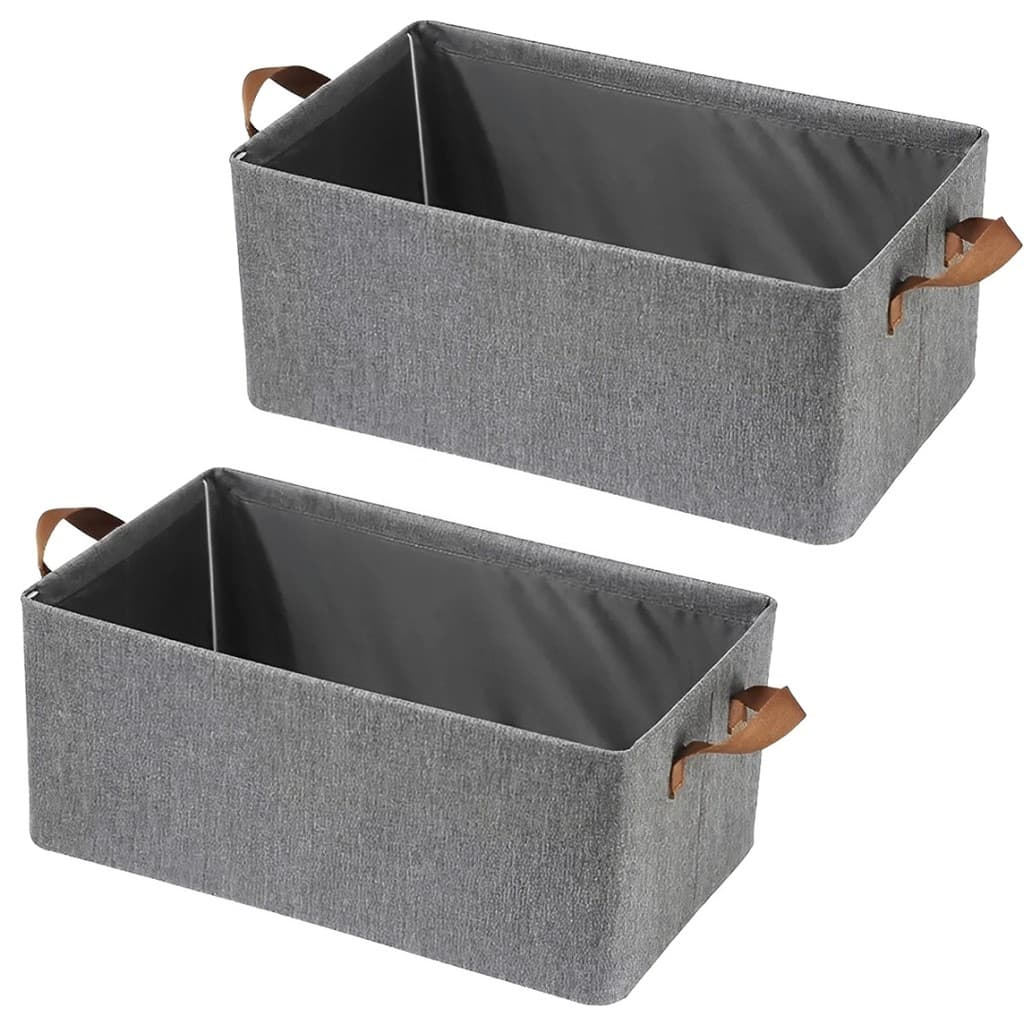 Kit 2x Caixa Organizadora Cesto Dobrável Guarda Roupa Grande