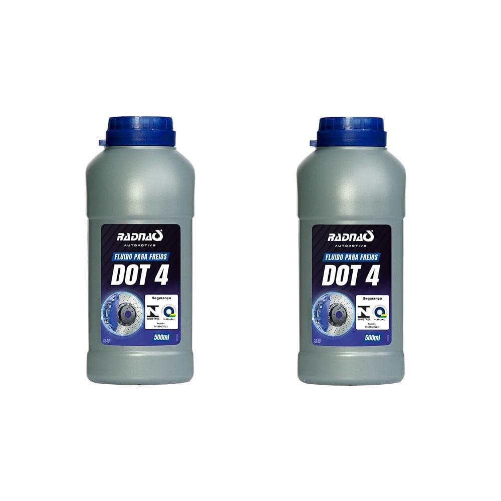 KIT 2 FLUÍDO ÓLEO DE FREIO DOT 4 ORIGINAL RADNAQ 500ML