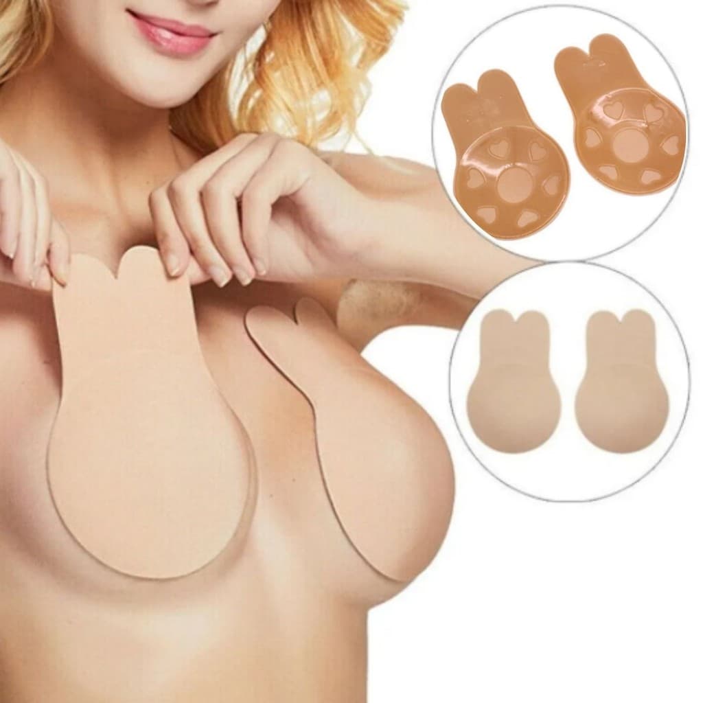 Kit 2 Pares Sutiã Invisível Adesivo Levanta Seios Sutiã Push Up Sem Alça Promoção