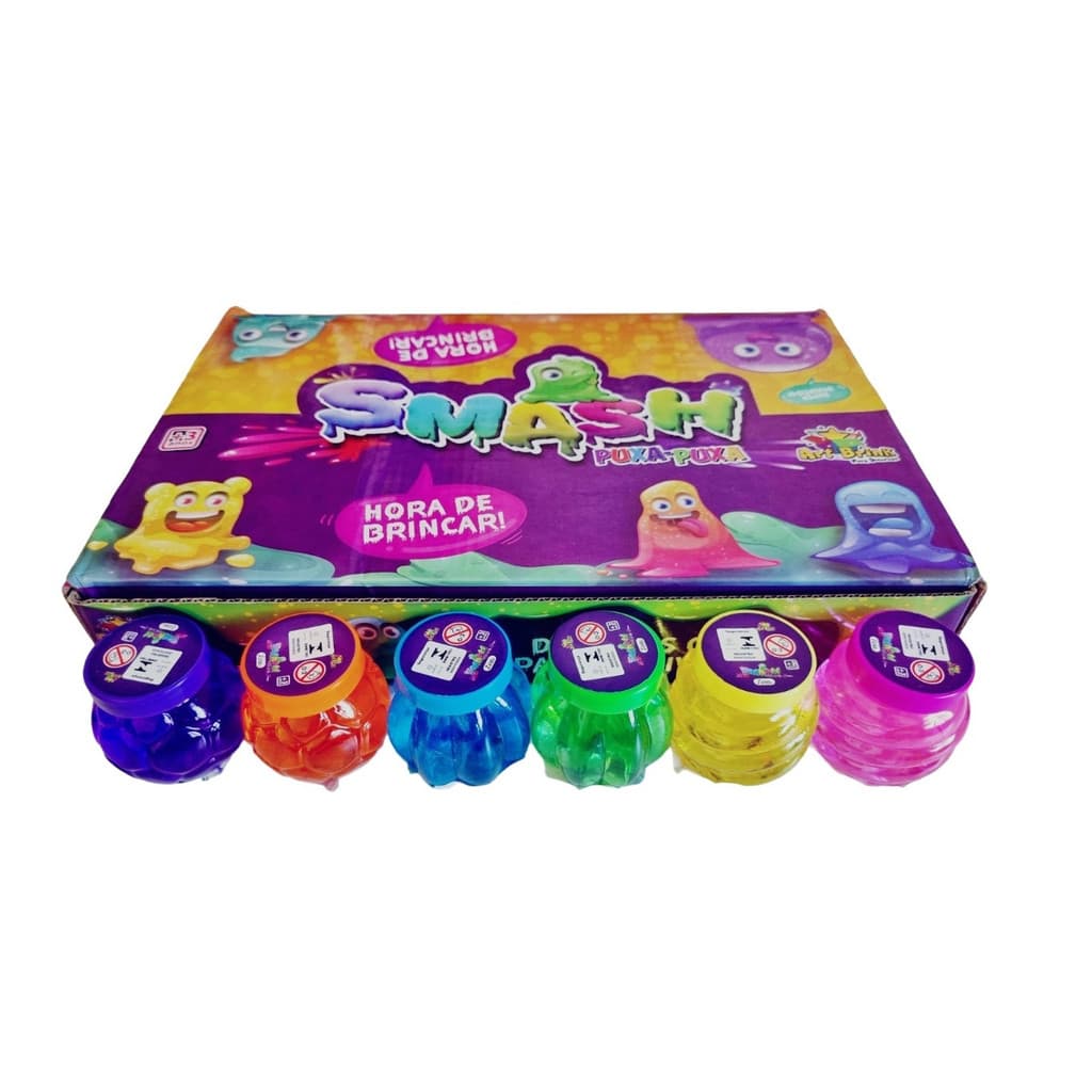 Smash Slime Coloridas Pote 60 g Massinha Puxa Sortido Color
