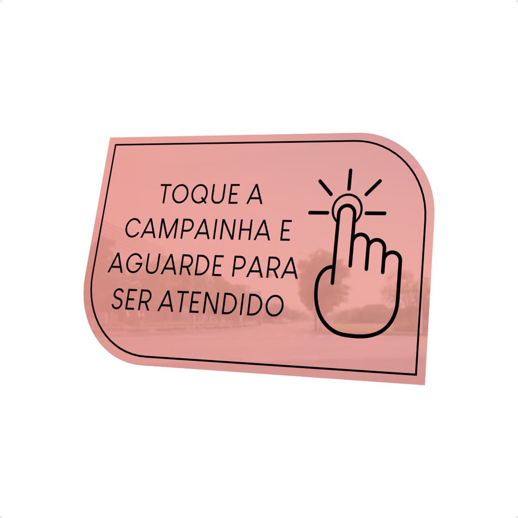 Placa em Acrílico Espelhado Toque a Campainha - 16x10cm