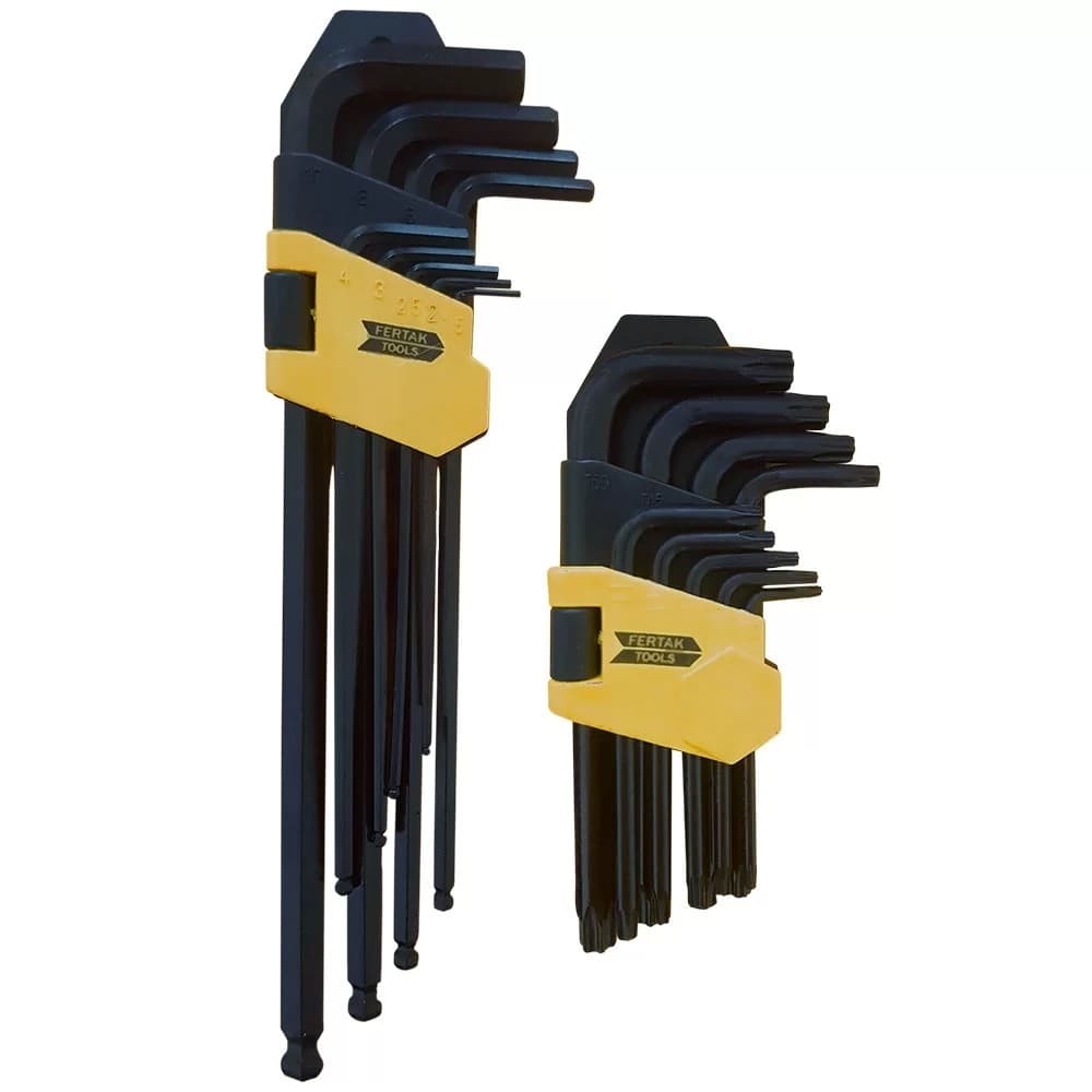 Kit Jogo Chave Allen E Chave Torx Hexalobular C/ 18 Peças Fertak