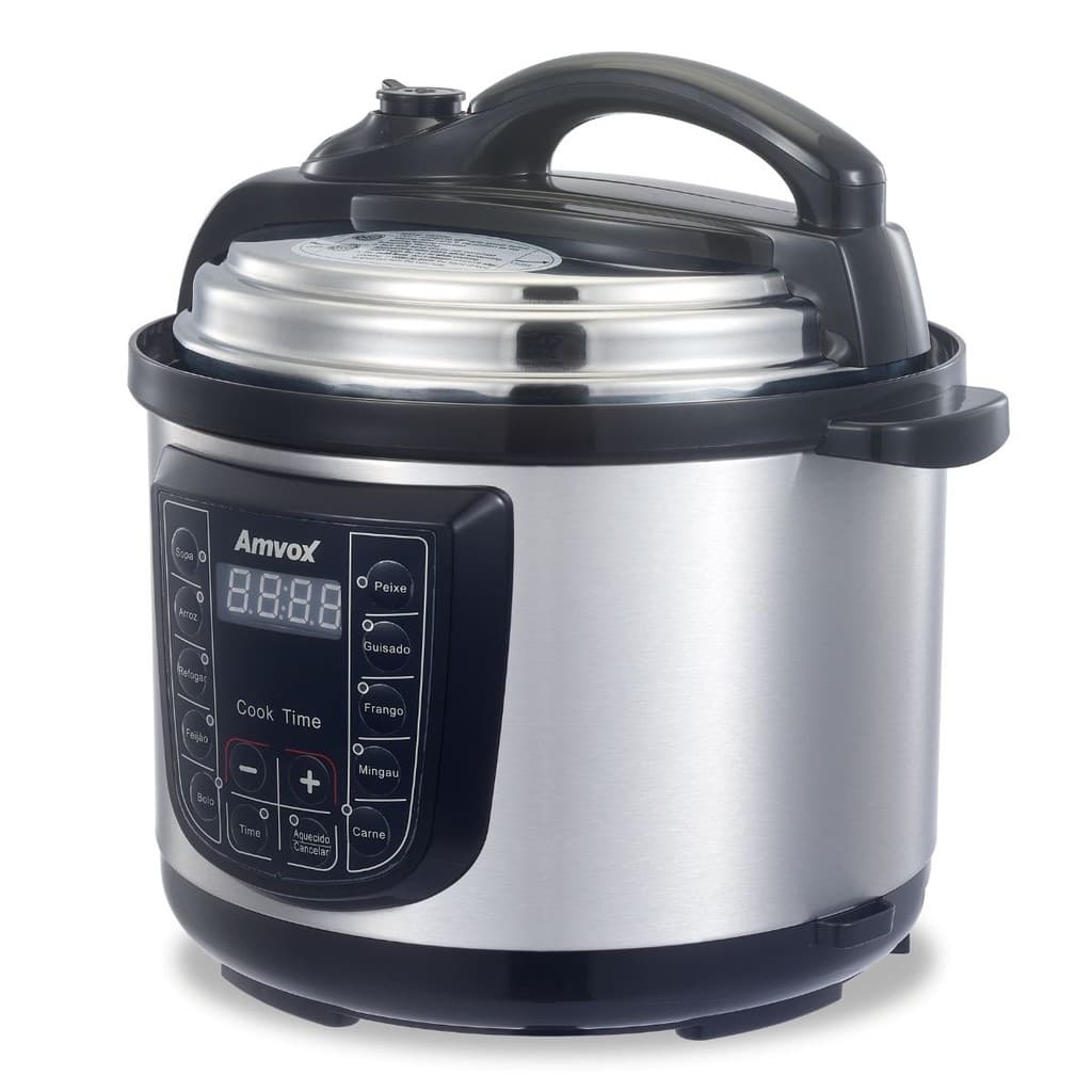 Panela de pressão elétrica inox Amvox 900W APS 050 5 litros