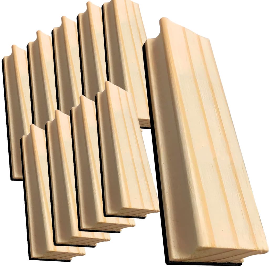 Kit 10 Apagador de Madeira para Lousa Quadro Giz Escolar Profissional 13cm Stalo