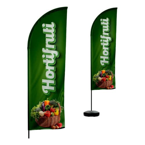 Wind Banner Hortifrúti Sacolão 2 Metros Dupla Face Tecido