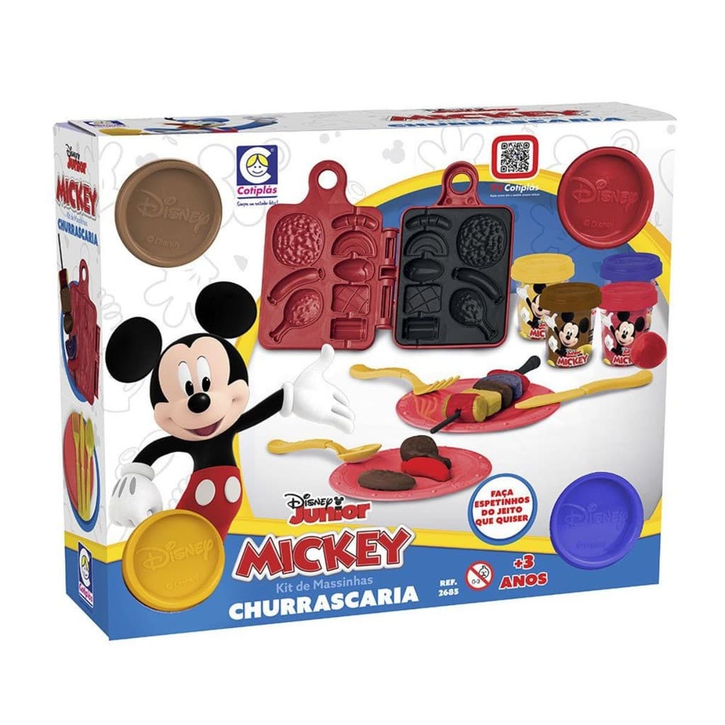 Kit Massinhas Disney Mickey Churrascaria Cotiplás: presente infantil divertido para chefs mirins.