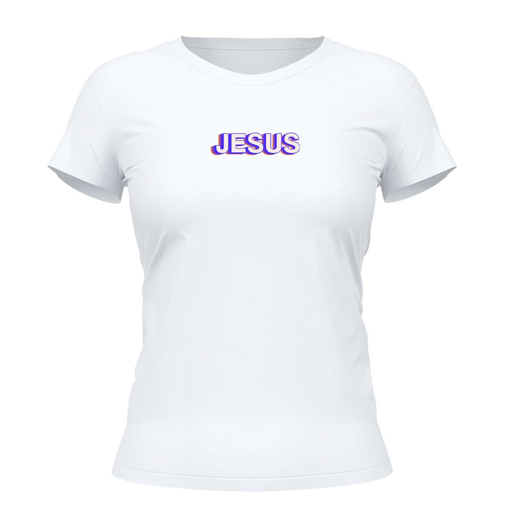 Camiseta Cristã Feminina - Jesus Centro de Tudo | Branca