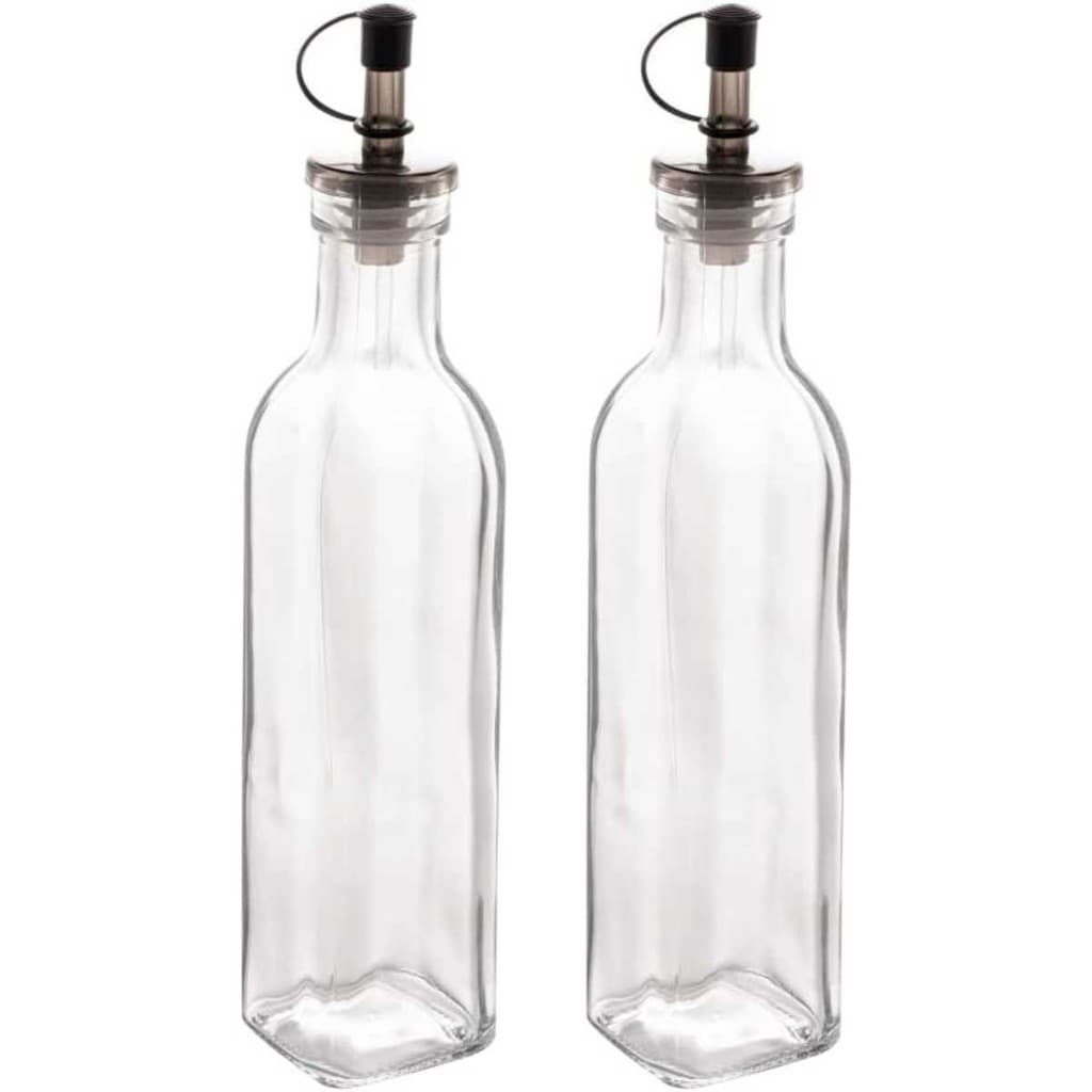 2 Garrafas de Vidro para Vinagre  Azeite com Bico Dosador
