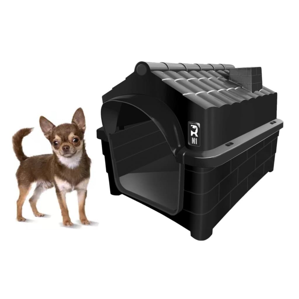 Casa Casinha Cachorro Gato Pet N1 Plástico Preminum Preto