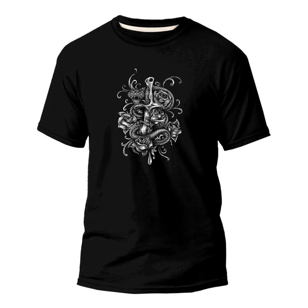 Camiseta Algodão Premium Estampa Digital Espada De Combate