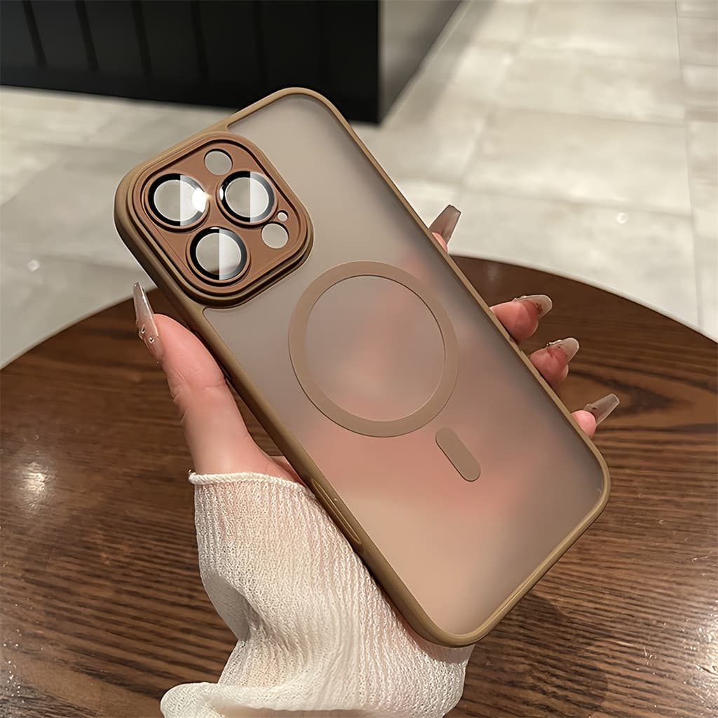 Deserto Titânio Cor Fosco Caso De Telefone Para IPhone 16 Pro Max 13 14 15 16 Plus Translúcido Magnético Embalagem À Pro
