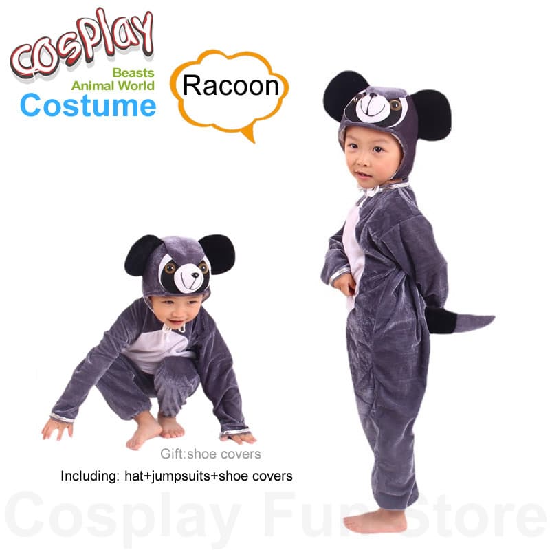 Fantasias de Guaxinim para Crianças, Fantasias de Animais de Desenho Animado, Macacões de Panda, Vestuário para Festas I