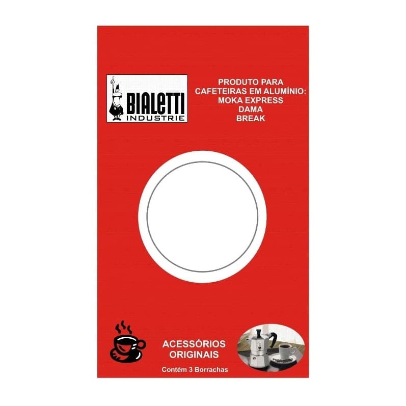 3x Reparo Anel Borracha Bialetti Vedação Moka Express 1 xíc