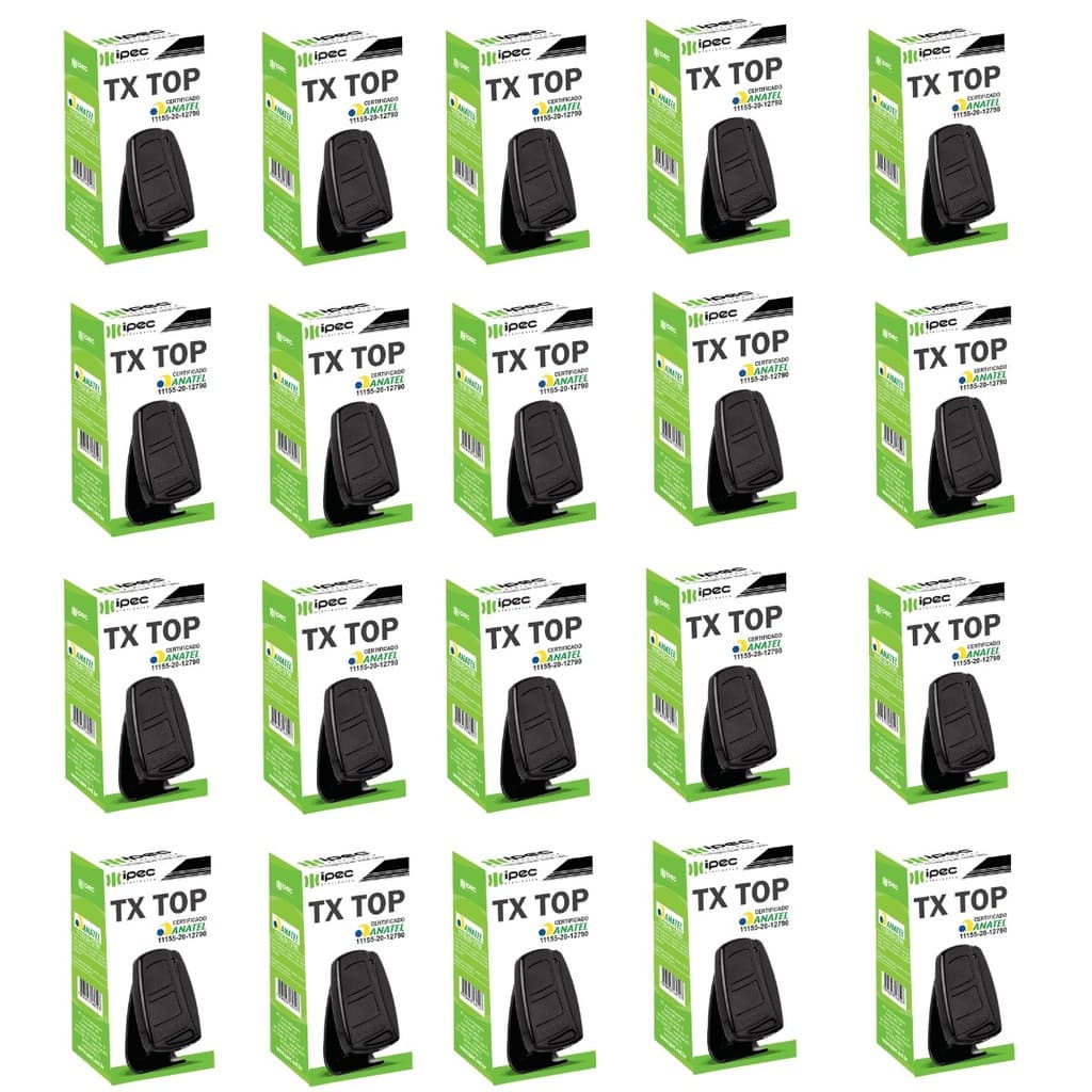 Kit 20 Controle Portao Eletronico Alarme Tx Top Ipec 433,92
