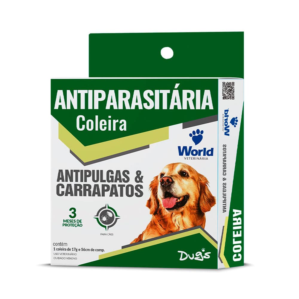 Coleira Antipulgas e Carrapatos Para Cães Dug’s World 56cm